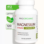 Магния цитрат+В6, PROorganic, 120 кап